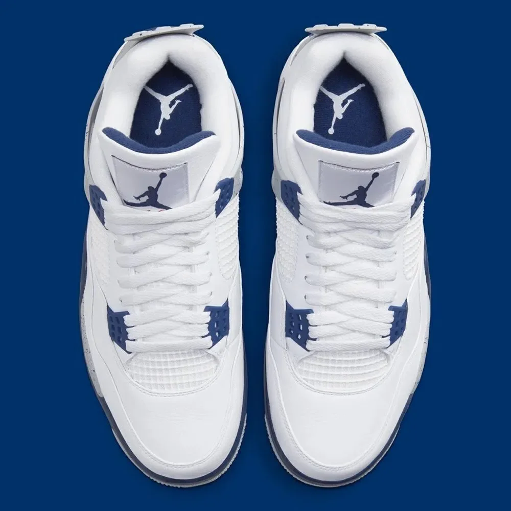 Nike Air Jordan 4 White Smoke Grey Fire Red Midnight Navy DH6927-140 Size 14​